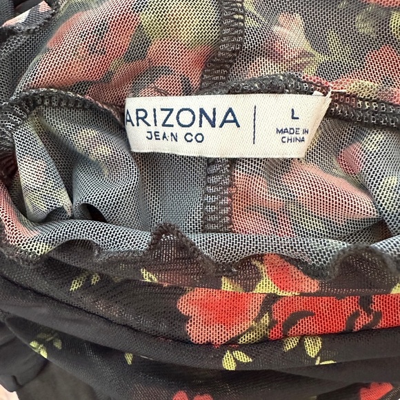 Arizona Jean Co Floral Mesh Mini Dress Size Large Gothic Y2K Grunge Vibes - Picture 13 of 16